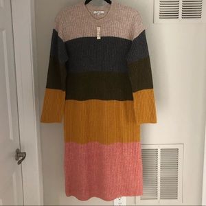 MADEWELL Colorblock Midi Sweater Dress | M NWT